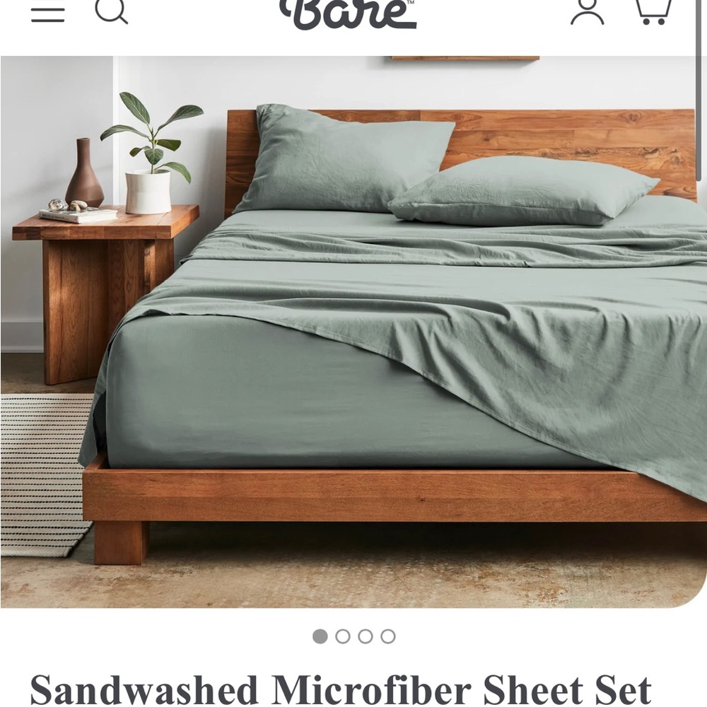 Bare home queen sandwashed microfiber sheet set